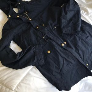 Navy anorak jacket with hood